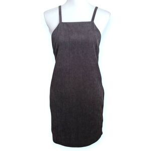 VERY J GRAY CORDEROY OVERALL DRESS SZ.L GUC.